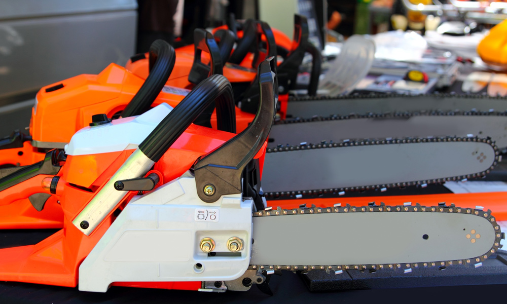Chainsaws in a row